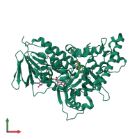 PDB entry 2ar8 coloured by chain, front view.