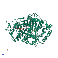 PDB entry 2ar8 coloured by chain, top view.