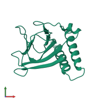 PDB entry 2ara coloured by chain, front view.