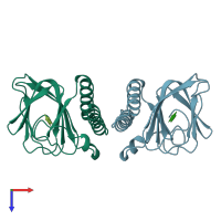 PDB entry 2arc coloured by chain, top view.