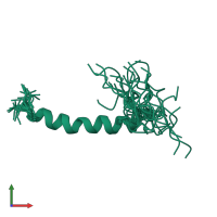 PDB entry 2ari coloured by chain, ensemble of 30 models, front view.