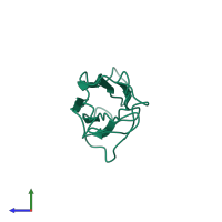 PDB entry 2arw coloured by chain, side view.