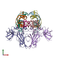 PDB entry 2as5 coloured by chain, front view.