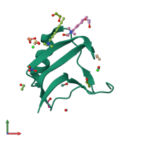 PDB entry 2asc coloured by chain, front view.