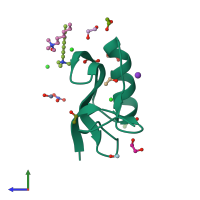 PDB entry 2asc coloured by chain, side view.