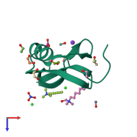 PDB entry 2asc coloured by chain, top view.