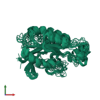 PDB entry 2ase coloured by chain, ensemble of 15 models, front view.