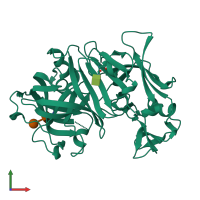 PDB entry 2asi coloured by chain, front view.