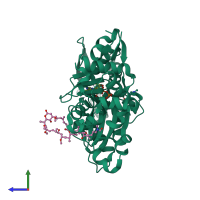 PDB entry 2aso coloured by chain, side view.