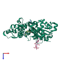 PDB entry 2aso coloured by chain, top view.