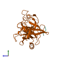 PDB entry 2asu coloured by chain, side view.