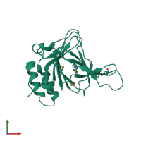 PDB entry 2atf coloured by chain, front view.