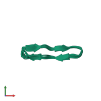 PDB entry 2atg coloured by chain, ensemble of 20 models, front view.