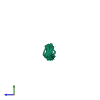 PDB entry 2atg coloured by chain, ensemble of 20 models, side view.