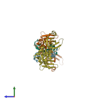 PDB entry 2atw coloured by chain, side view.