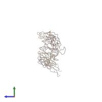 PDB entry 2aty coloured by chain, side view.