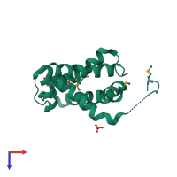 PDB entry 2au5 coloured by chain, top view.