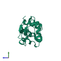 PDB entry 2aub coloured by chain, side view.