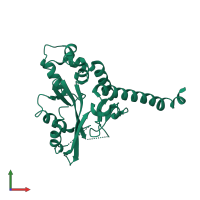 PDB entry 2aud coloured by chain, front view.