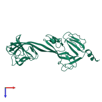 PDB entry 2auj coloured by chain, top view.