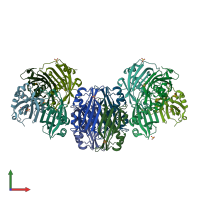 PDB entry 2av9 coloured by chain, front view.