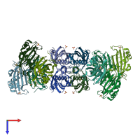 PDB entry 2av9 coloured by chain, top view.