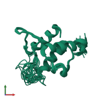 PDB entry 2ava coloured by chain, ensemble of 20 models, front view.