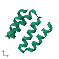PDB entry 2avp coloured by chain, front view.