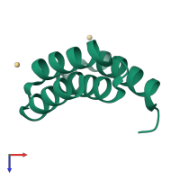 PDB entry 2avp coloured by chain, top view.