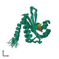 PDB entry 2avx coloured by chain, ensemble of 20 models, front view.