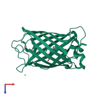 PDB entry 2awm coloured by chain, top view.