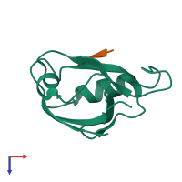 Hetero dimeric assembly 1 of PDB entry 2aww coloured by chemically distinct molecules, top view.