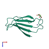 PDB entry 2ayd coloured by chain, top view.