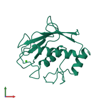 PDB entry 2ayk coloured by chain, front view.