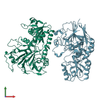 PDB entry 2az4 coloured by chain, front view.