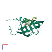 PDB entry 2az9 coloured by chain, top view.