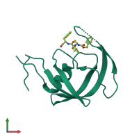 PDB entry 2azb coloured by chain, front view.