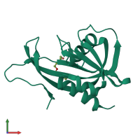 PDB entry 2azw coloured by chain, front view.