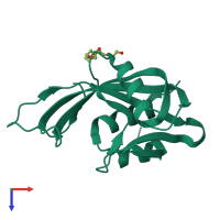 PDB entry 2azw coloured by chain, top view.