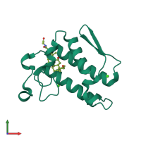 PDB entry 2b00 coloured by chain, front view.