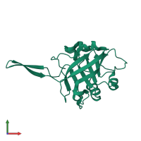 PDB entry 2b0a coloured by chain, front view.