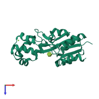 PDB entry 2b0c coloured by chain, top view.