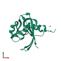 PDB entry 2b0v coloured by chain, front view.