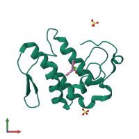 PDB entry 2b17 coloured by chain, front view.