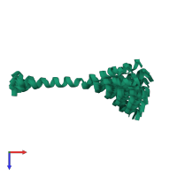 PDB entry 2b19 coloured by chain, ensemble of 20 models, top view.