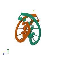 PDB entry 2b1c coloured by chain, side view.