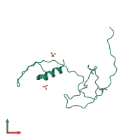 PDB entry 2b1y coloured by chain, front view.