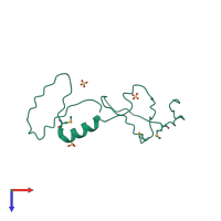 PDB entry 2b1y coloured by chain, top view.