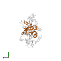 Chromodomain-helicase-DNA-binding protein 1 in PDB entry 2b2w, assembly 1, side view.