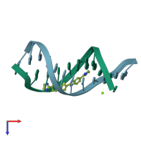 PDB entry 2b3e coloured by chain, top view.